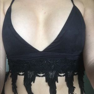 Cute black tank crop top